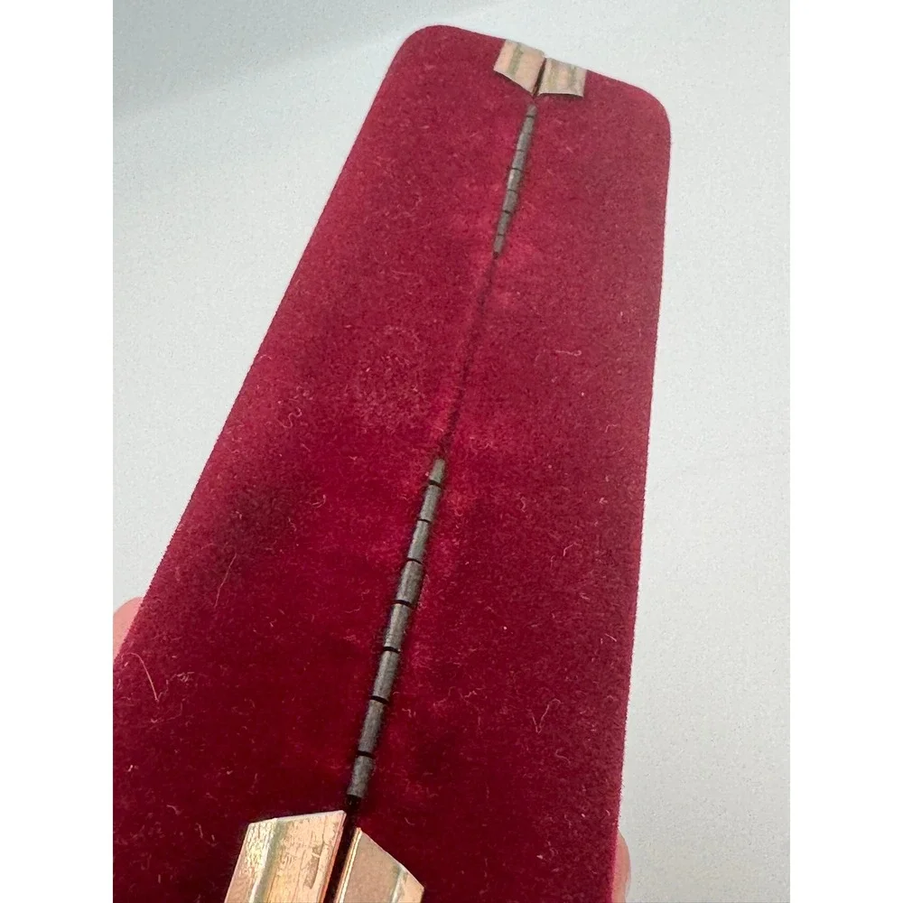 Vintage Burgundy Velvet Travel Jewelry Box Rose Gold Trim Mirror Ring Storage
